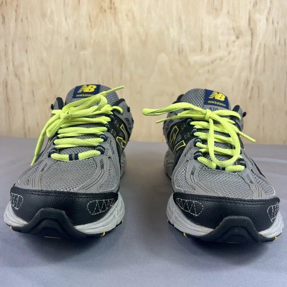 New Balance 510v2 Trail Running Shoes Men's Size 9D Gray Yellow MT510GY2 Used